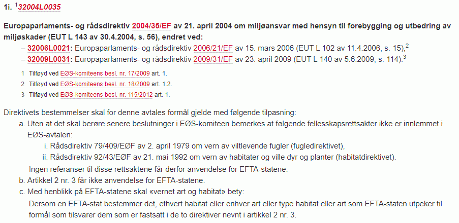 utsnitt av nr 1i i eøs-avtalens vedlegg xx